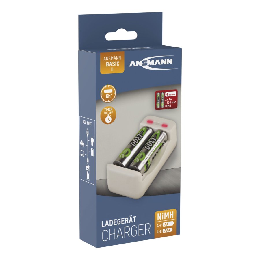Ansmann Charger Basic II incl. 2 x AA 1300mAh Akku 1001-0119-01 #6
