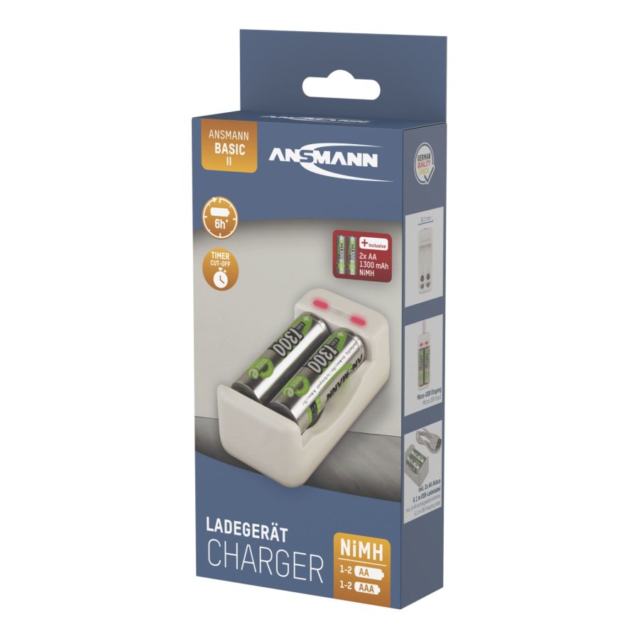 Ansmann Charger Basic II incl. 2 x AA 1300mAh Akku 1001-0119-01 #7