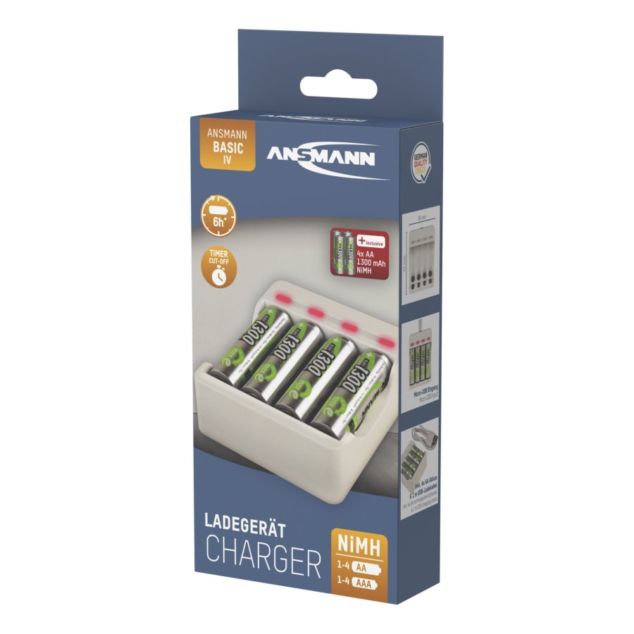 Ansmann Charger Basic IV incl. 4 x AA 1300mAh Akku 1001-0120-01 #7