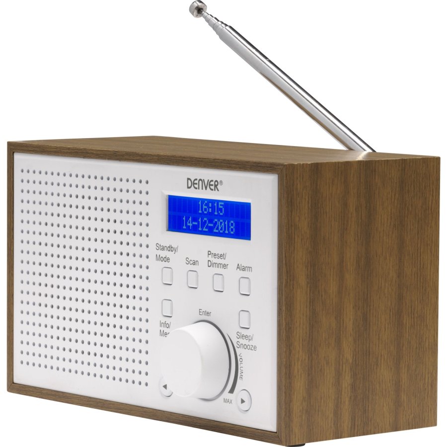 Denver DAB-46WHITE Internet Analog & digital Brun, Hvid #1