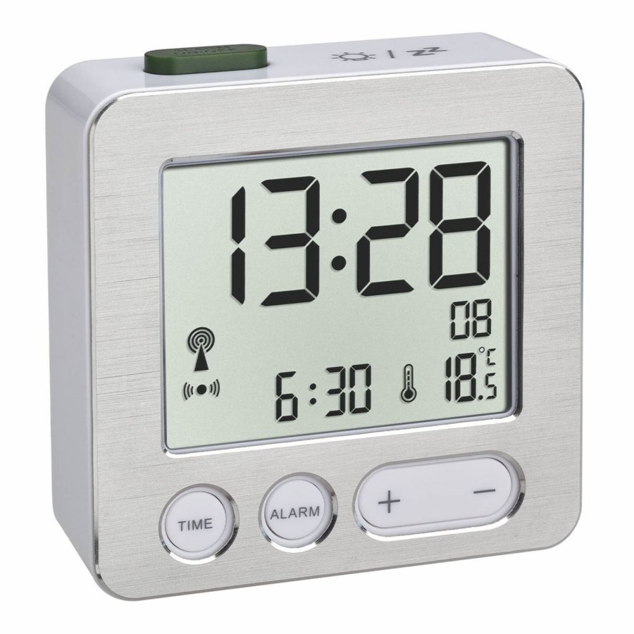 TFA 60.2545.54 RC Alarm Clock silver/white #1