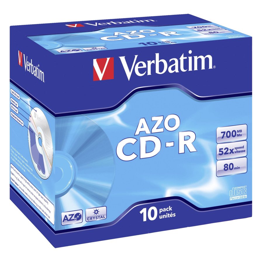 1x10 Verbatim Data Life plus CD-R 80 / 700MB, 52x Speed JC #1