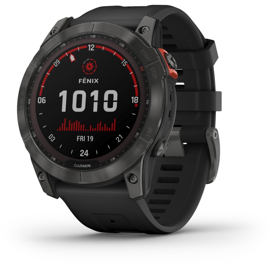 Garmin fenix 7X Solar Slate grey with black band #1