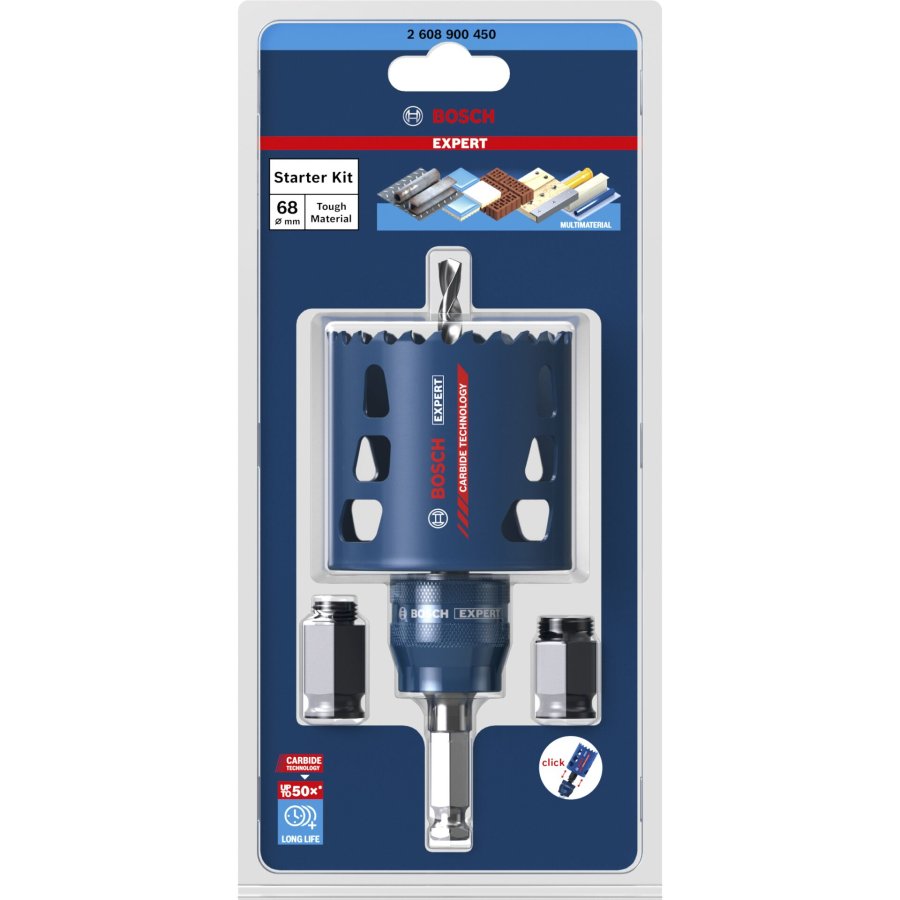 Bosch EXPERT ToughMaterial Hole Saw 68mm Starter Kit #2