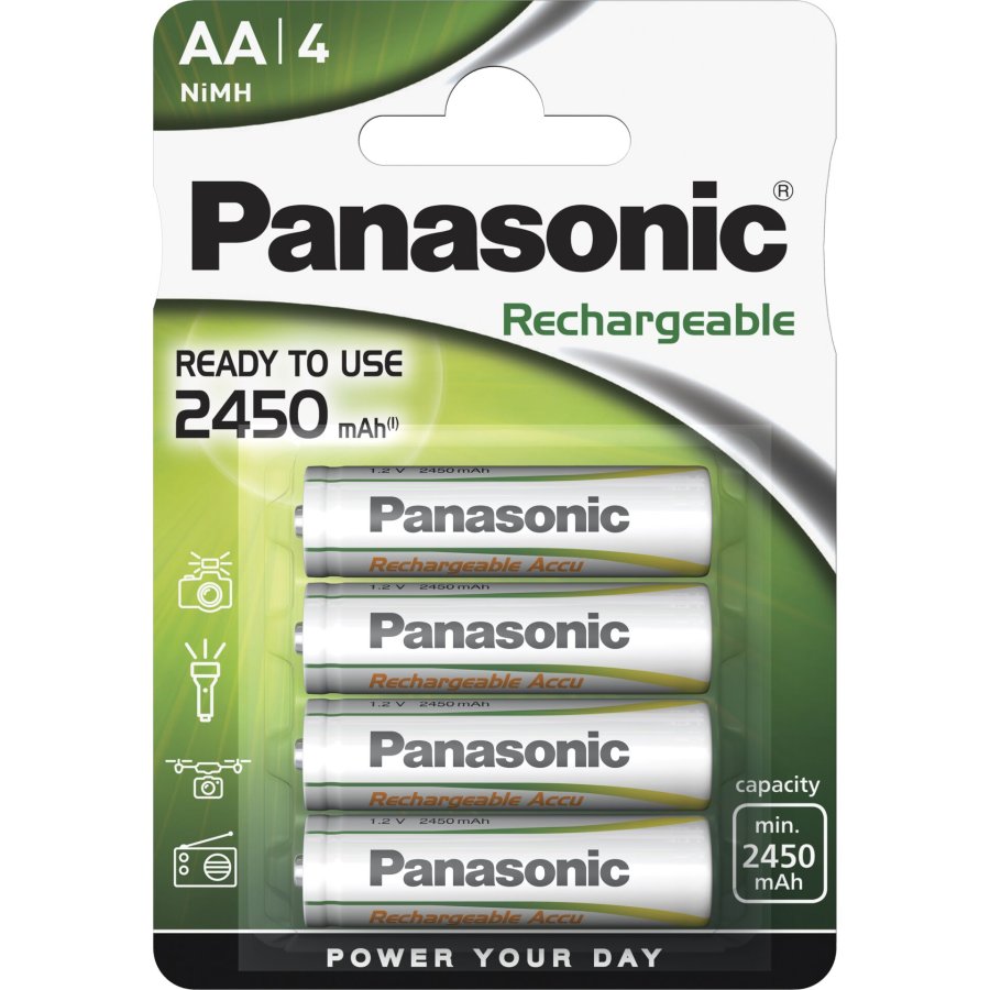 1x4 Panasonic Akku NiMH Mignon AA 2450 mAh Rechargeable Evolta #1