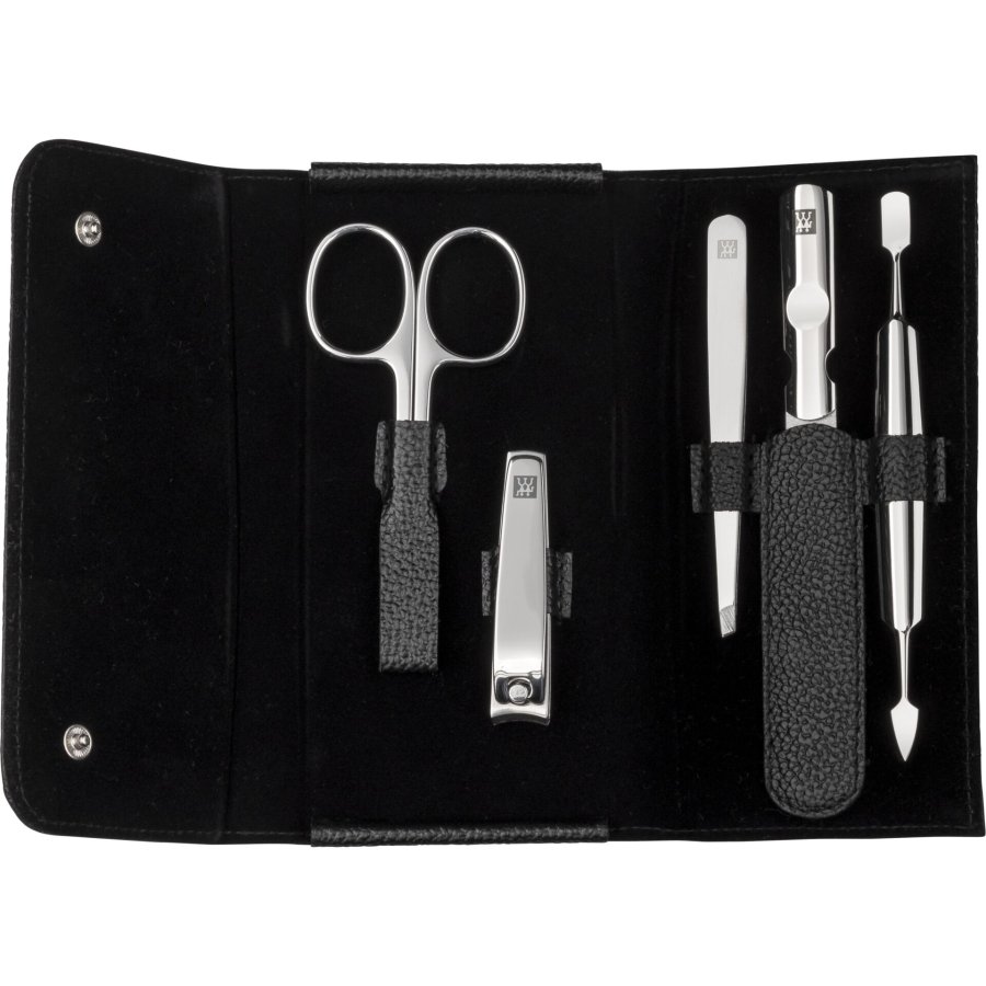 Zwilling CLASSIC snap fastener leather case, black, 5 pcs. #2