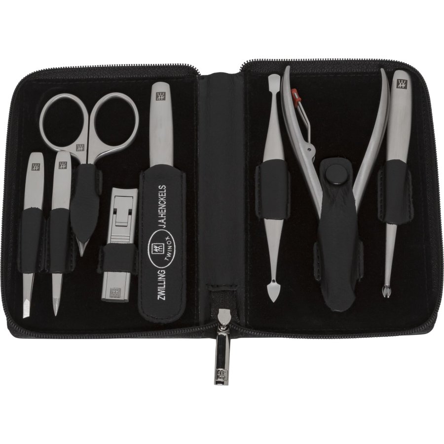 Zwilling Twinox Travel Set - Black Leather Case, 8 Pieces - Black #2