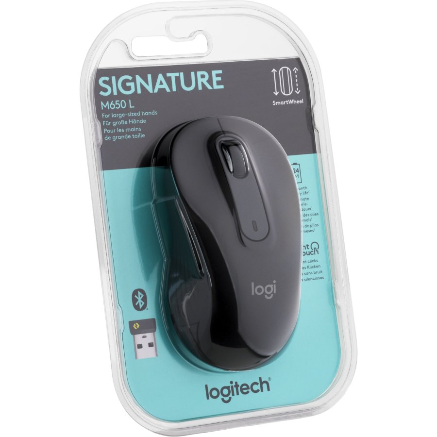 M650L Cordless Optical Mouse, USB, Sort/Gr #1