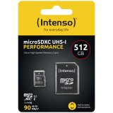 Intenso microSDXC          512GB C10 UHS-I U1 Performance Adapter #1