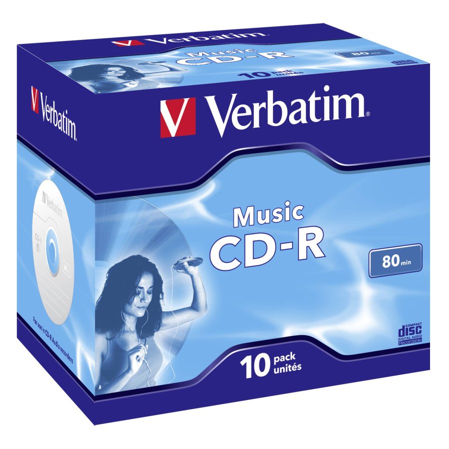 1x10 Verbatim CD-R 80 / 700MB Audio Color  Live it  Jewel Case #1
