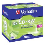 1x10 Verbatim CD-RW 80 / 700MB 8x - 12x Speed, Jewel Case #1