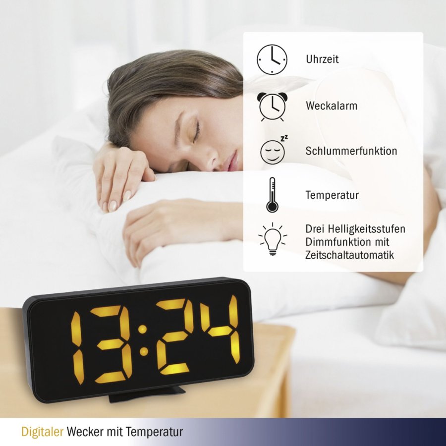 TFA 60.2027.01 Digital Alarm Clock with LED Luminous Digits #5