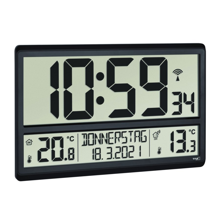 TFA 60.4521.01 XL Radio Clock with Indoor/Outdoor Temperature #2