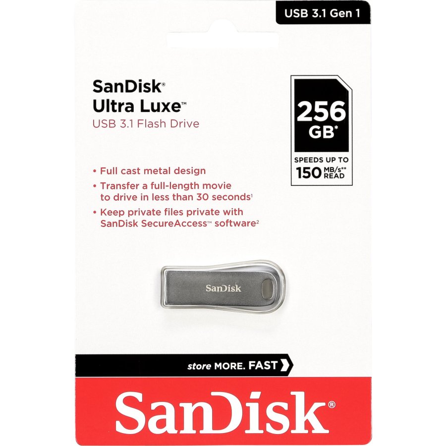SanDisk Cruzer Ultra Luxe  256GB USB 3.1 150MB/s  SDCZ74-256G-G46 #1