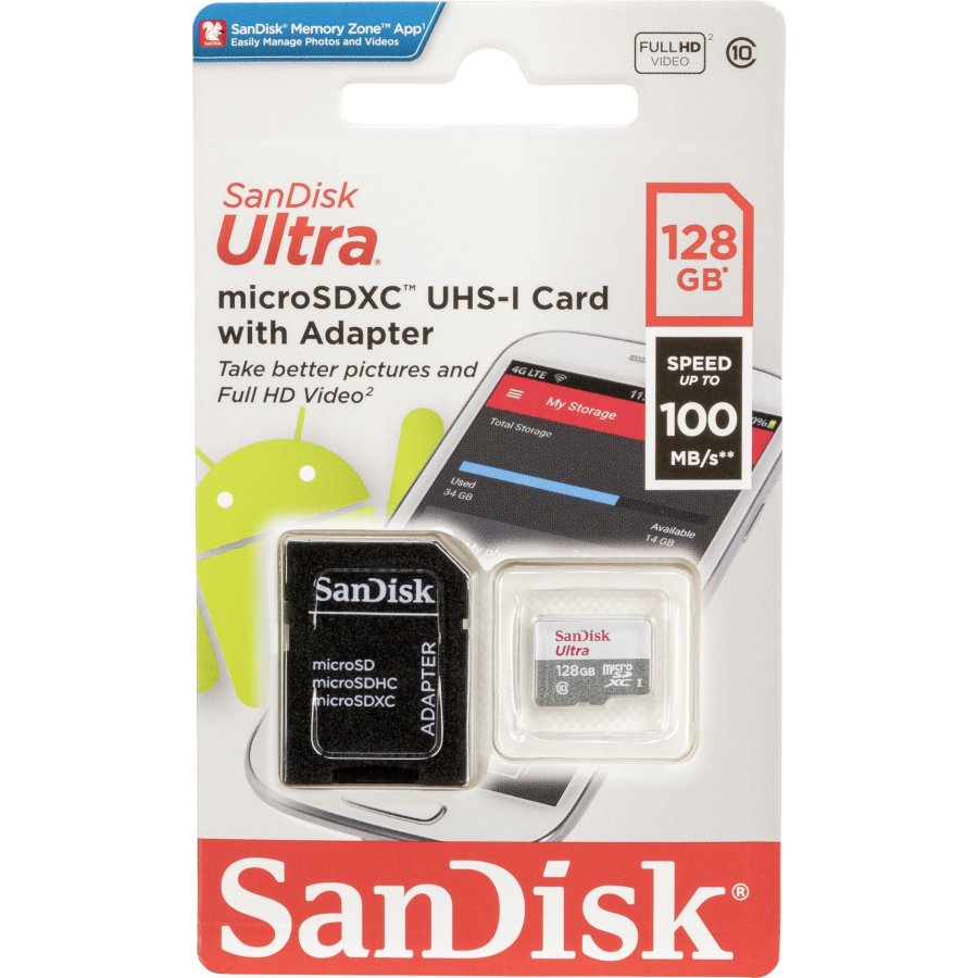SanDisk Ultra Lite microSDXC Ad. 128GB 100MB/s SDSQUNR-128G-GN3MA #1