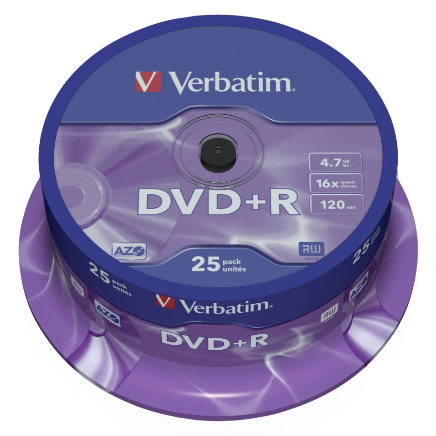 1x25 Verbatim DVD+R 4,7GB 16x Speed, matt silver #1