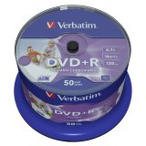 1x50 Verbatim DVD+R 4,7GB 16x Speed, wide printable NON-ID #1
