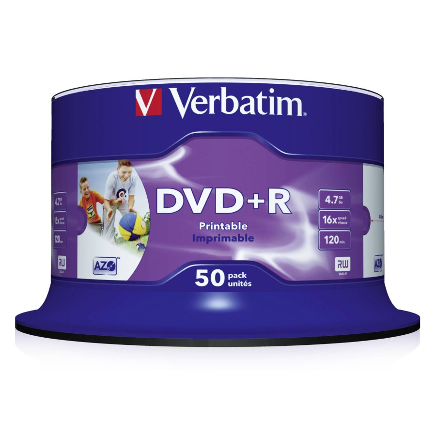 1x50 Verbatim DVD+R 4,7GB 16x Speed, wide printable NON-ID #2