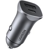 UGREEN USB-C PD+USB-A QC 24W Fast Car Charger Gray #1