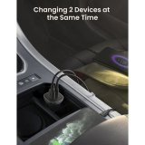UGREEN USB-C PD+USB-A QC 24W Fast Car Charger Gray #2