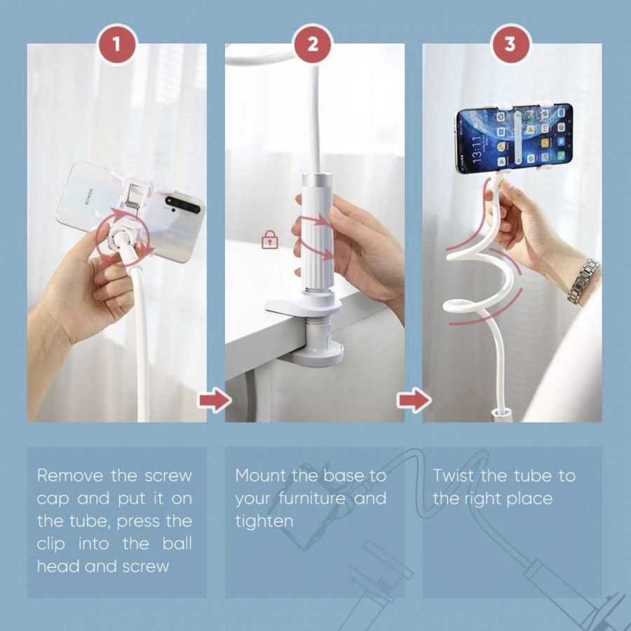 UGREEN Phone Holder White White Flexible Long Arm 90cm #6