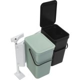Brabantia Sort & Go Waste Bin 2 x 12 L Dark Grey & Jade Green #1