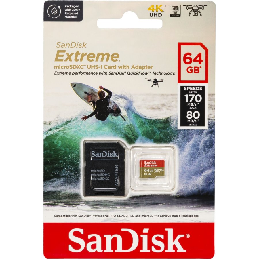 SanDisk microSDXC           64GB Extreme A2 C10 V30 UHS-I U3 #1