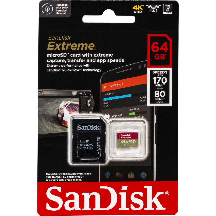SanDisk microSDXC           64GB Extreme A2 C10 V30 UHS-I U3 #1