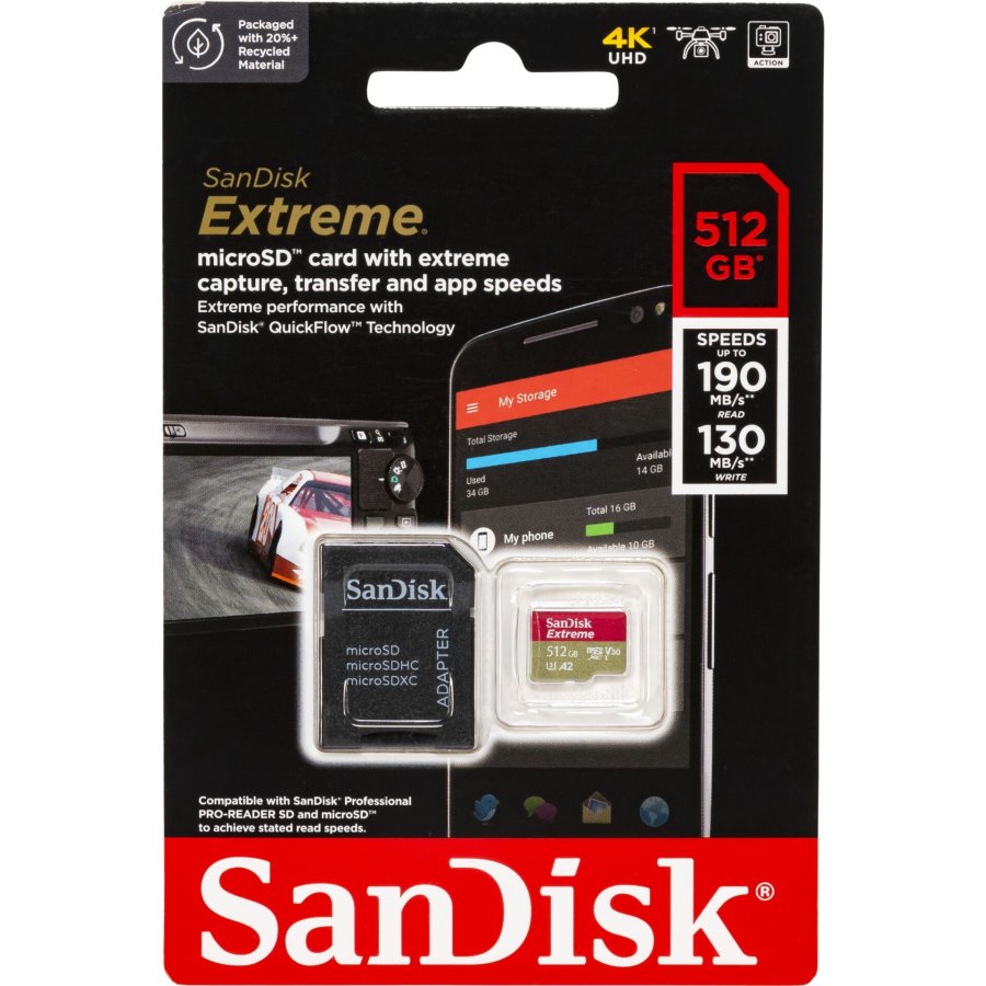 SanDisk microSDXC          512GB Extreme A2 C10 V30 UHS-I U3 #1