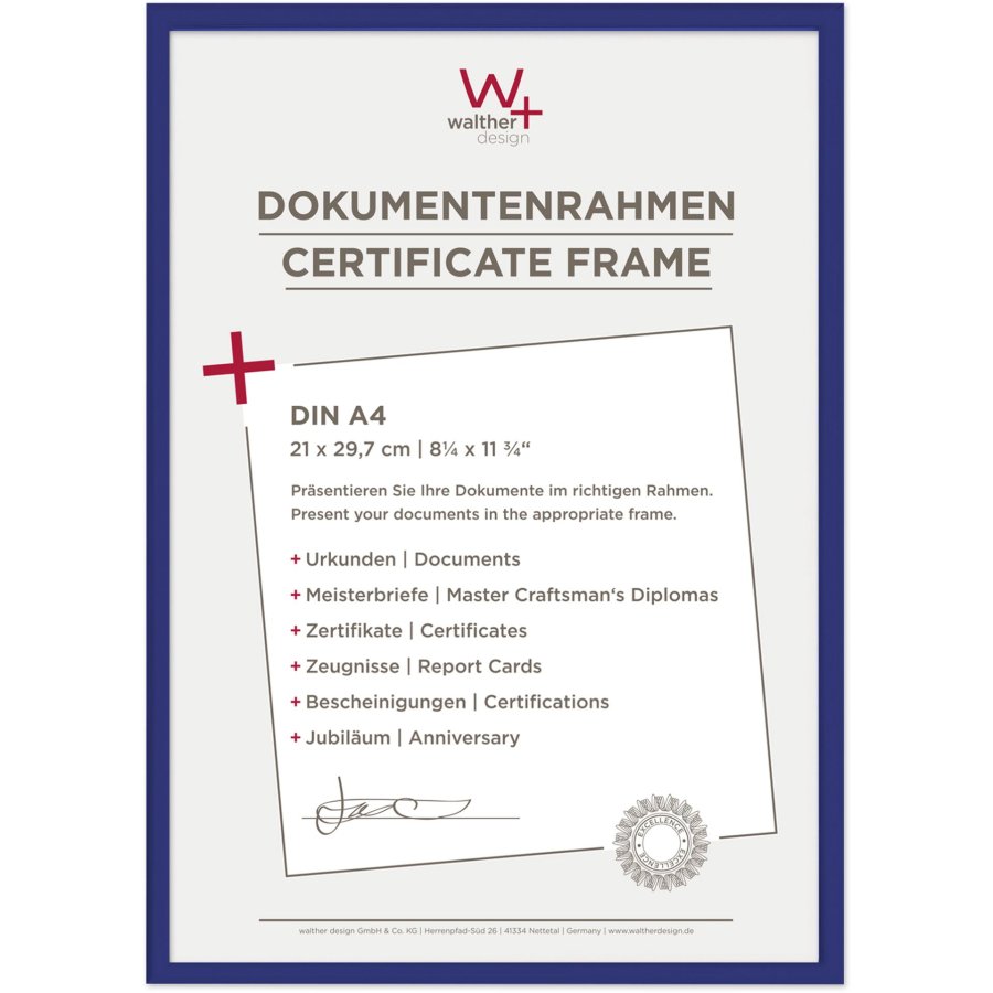 Walther New Lifestyle    21x29,7 Resin blue DIN A4 KV130L #1