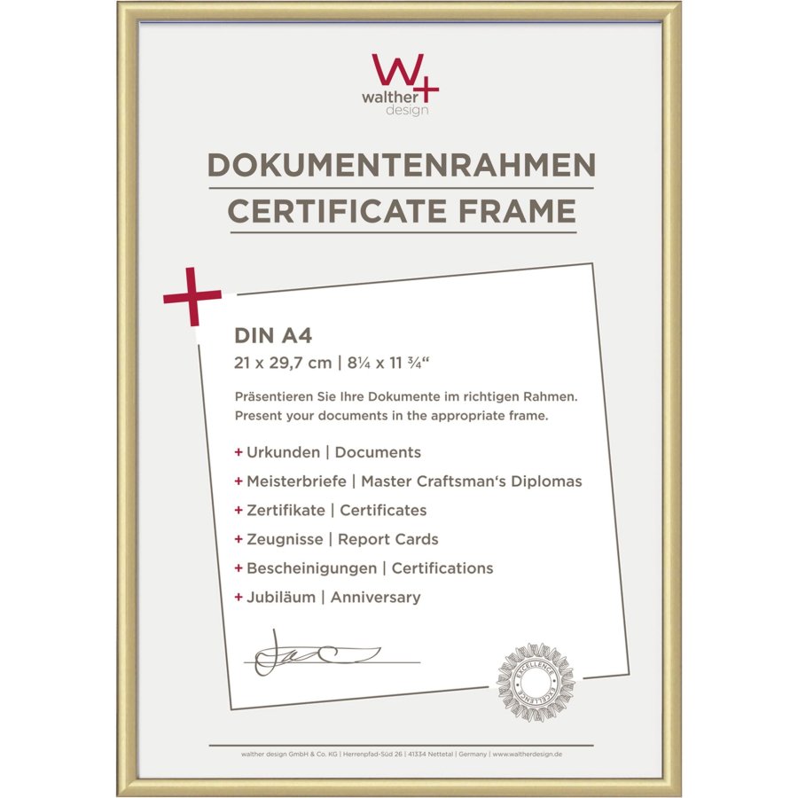 Walther New Lifestyle    21x29,7 Resin gold DIN A4 KV130G #1