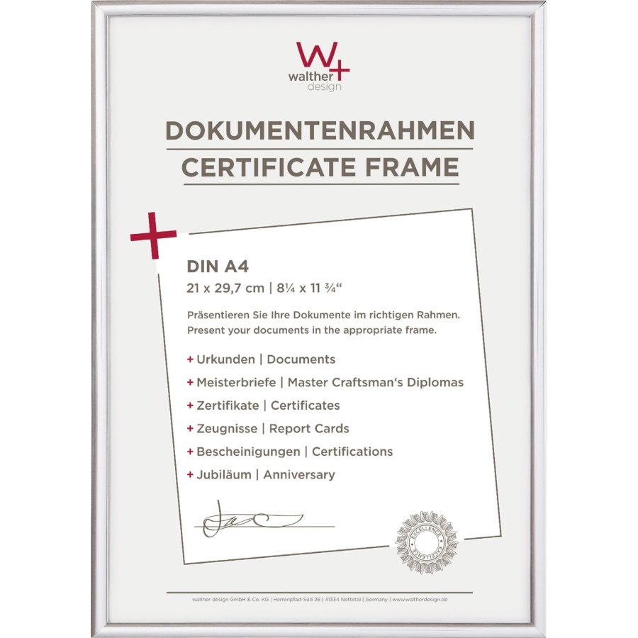 Walther New Lifestyle    21x29,7 Resin silver DIN A4 KV130S #1