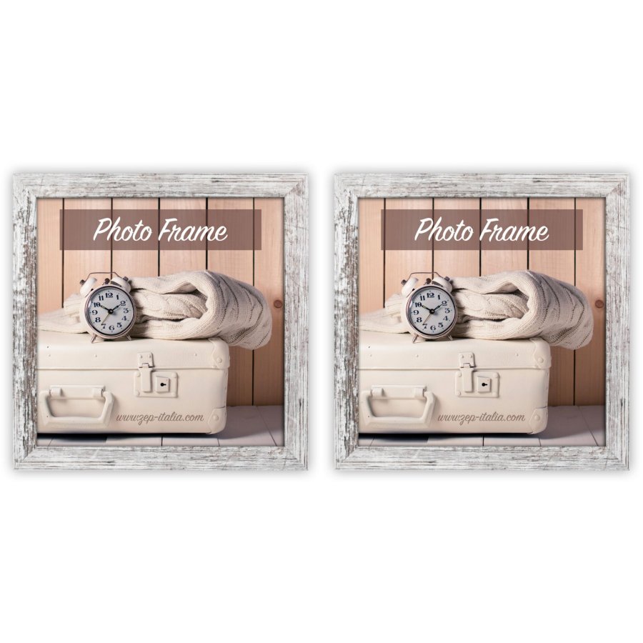 2x1 ZEP Nelson6 weiß/braun 15x15 Holz Bilderrahmen         V21156 #1