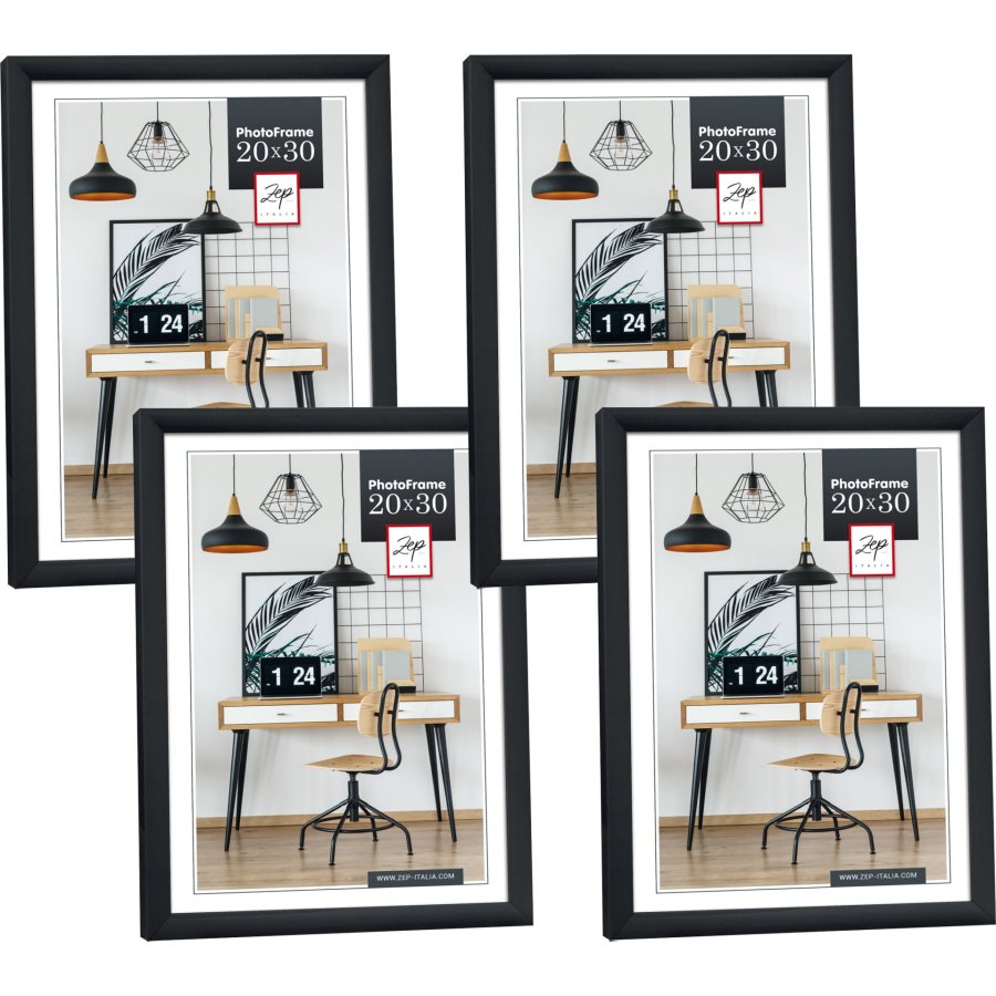 4x1 ZEP New Easy black     20x25 Kunststoff  Rahmen          KB12 #1