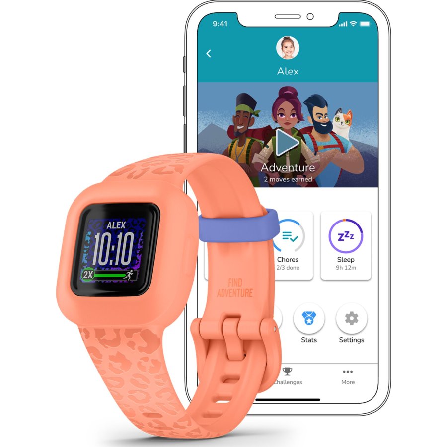 Garmin vivofit jr. 3 Peach Leopard #3