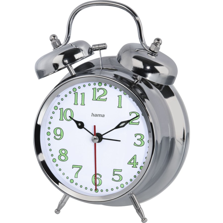 Hama Alarm Clock Nostalgy, silver fluorescent        186326 #1