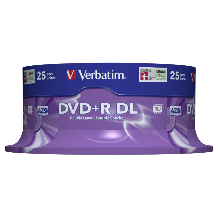1x25 Verbatim DVD+R Double Layer 8x Speed, 8,5GB matt silver #2