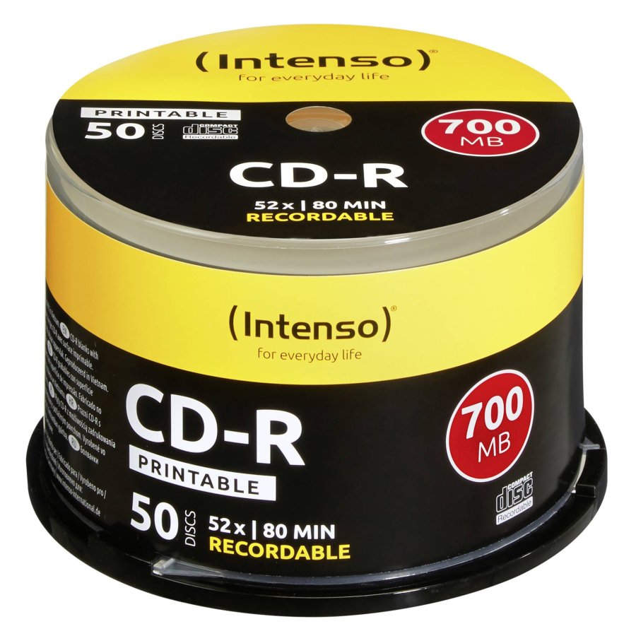 1x50 Intenso CD-R 80 / 700MB 52x Speed, printable, scr. res. #1