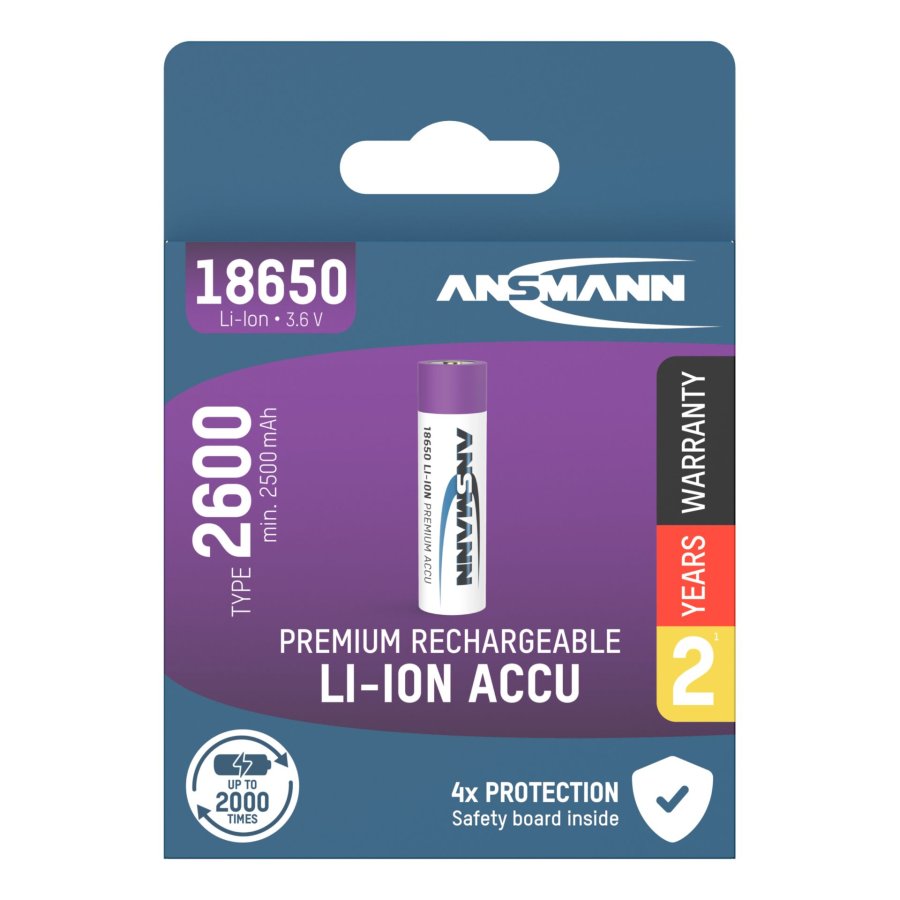 Ansmann Li-Ion 18650 2600mAh 3,6V Battery 9,36Wh 1307-0000 #1