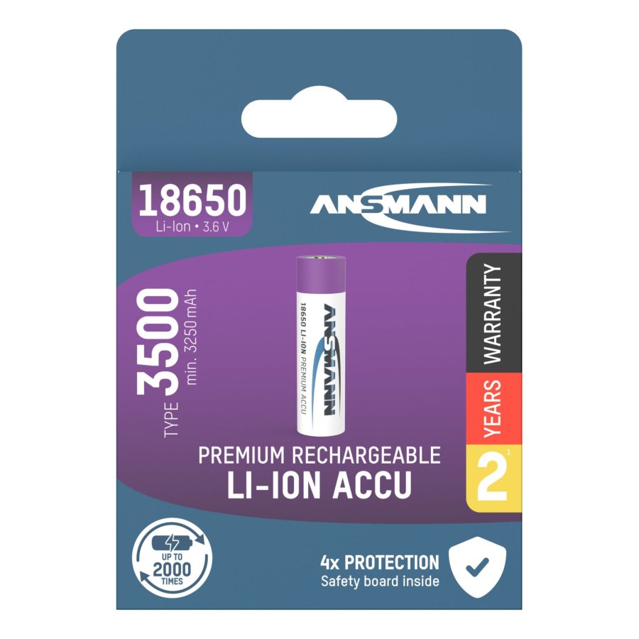 Ansmann Li-Ion 18650 3500mAh 3,6V Battery 12,6Wh 1307-0001 #1