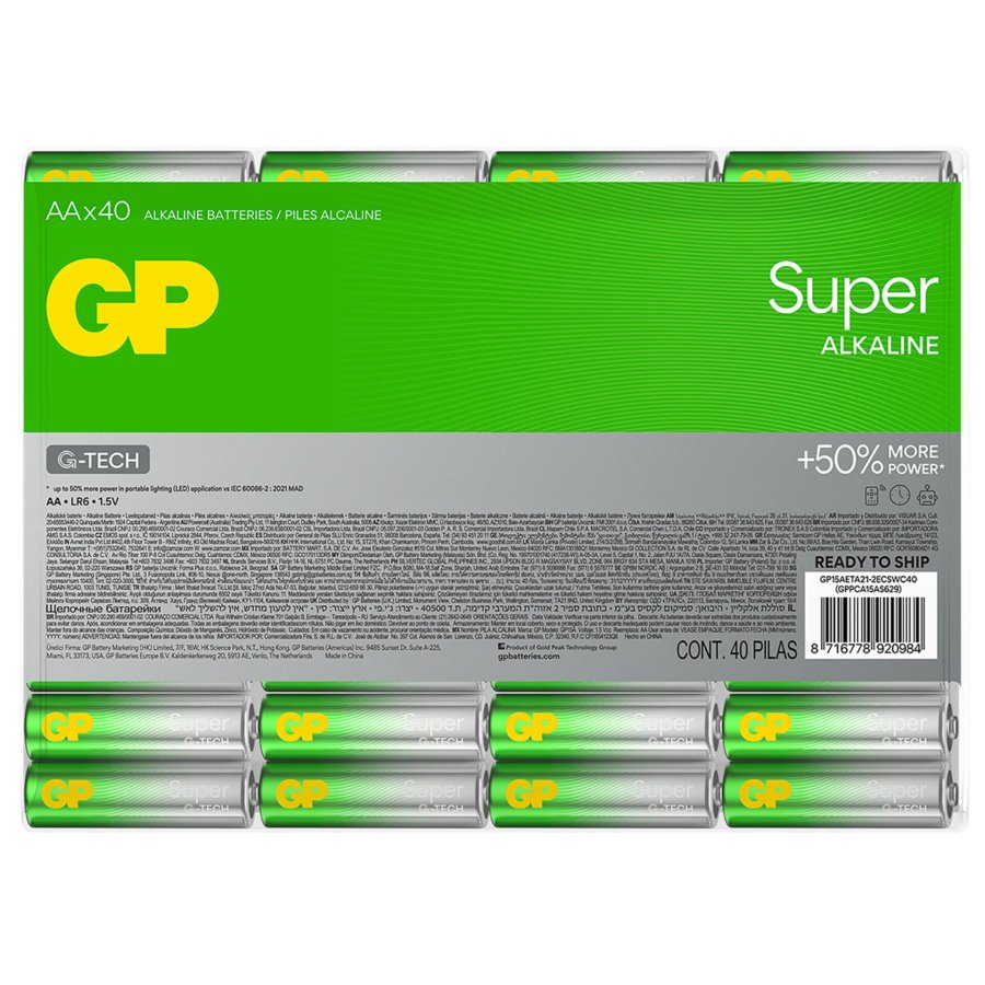 1x40 GP Super Alkaline AA Mignon Batteries Blister 030E15AS40-2 #3