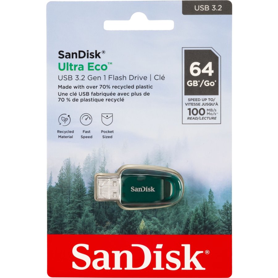 SanDisk Ultra Eco Drive     64GB USB 3.2 100MB/s  SDCZ96-064G-G46 #1