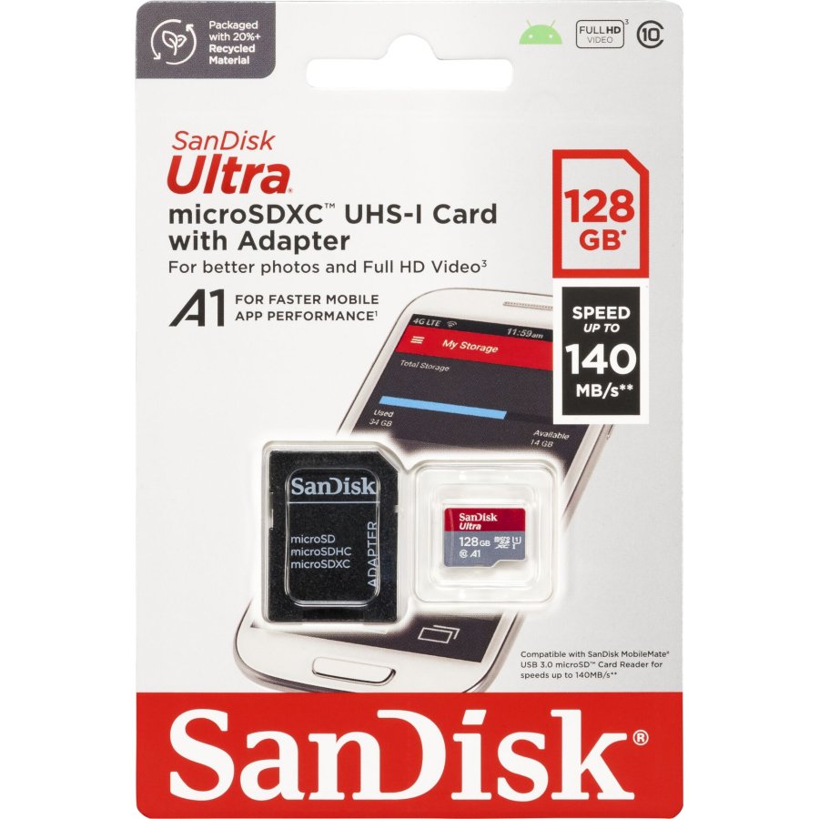 SanDisk Ultra microSDXC A1 128GB 140MB/s Adapt.SDSQUAB-128G-GN6MA #1