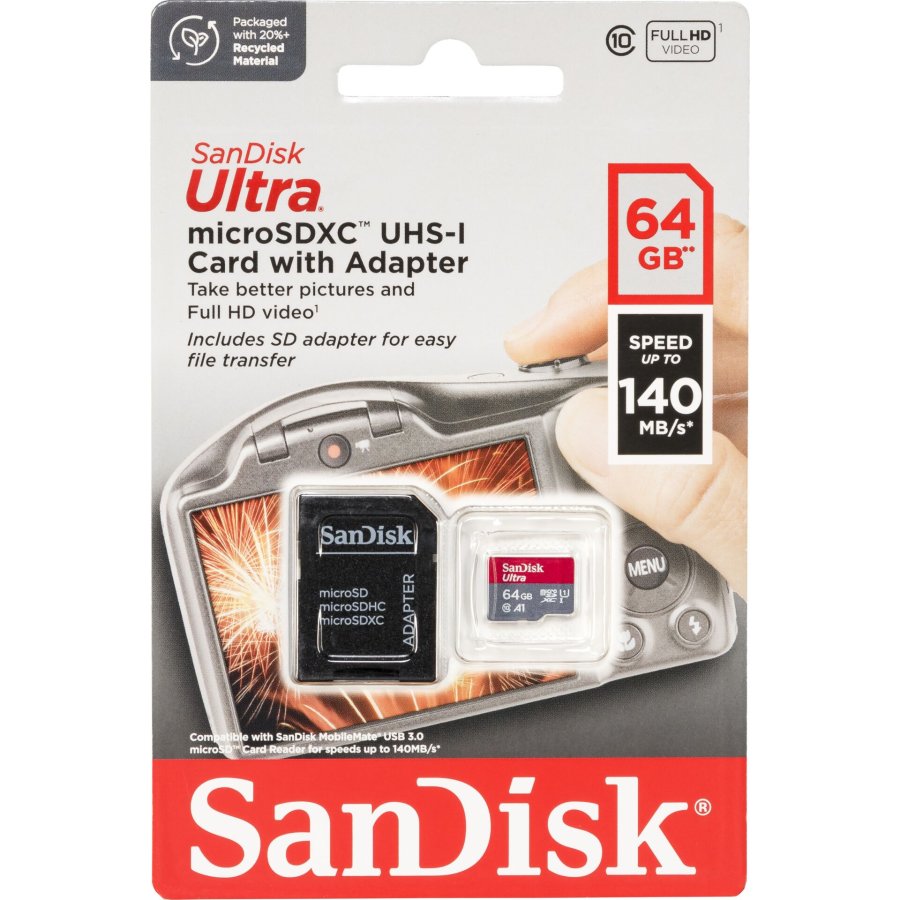 SanDisk Ultra microSDHC     64GB 140MB/s.Adapt.SDSQUAB-064G-GN6IA #1
