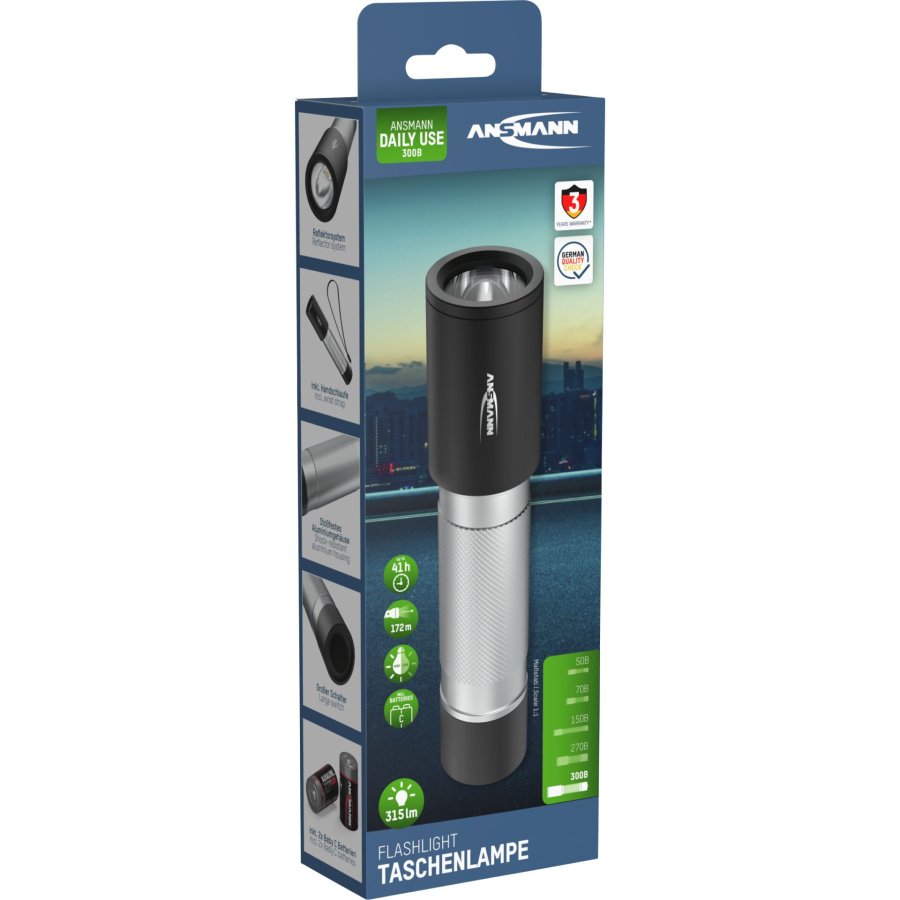 Ansmann LED Torch Daily Use 300B incl. 2xBaby C 1600-0430 #11