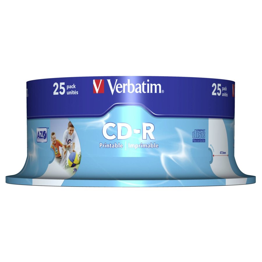 1x25 Verbatim CD-R 80 / 700MB 52x Speed, Data Life plus print. #2