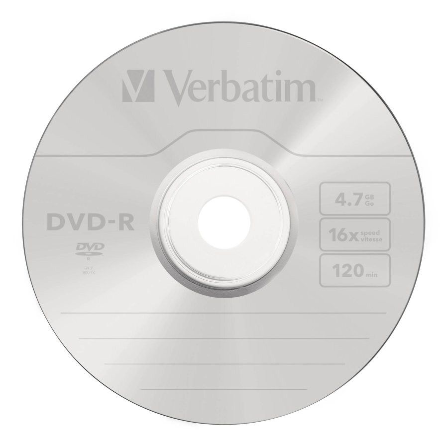 1x10 Verbatim DVD-R 4,7GB 16x Speed, matt silver Cakebox #3