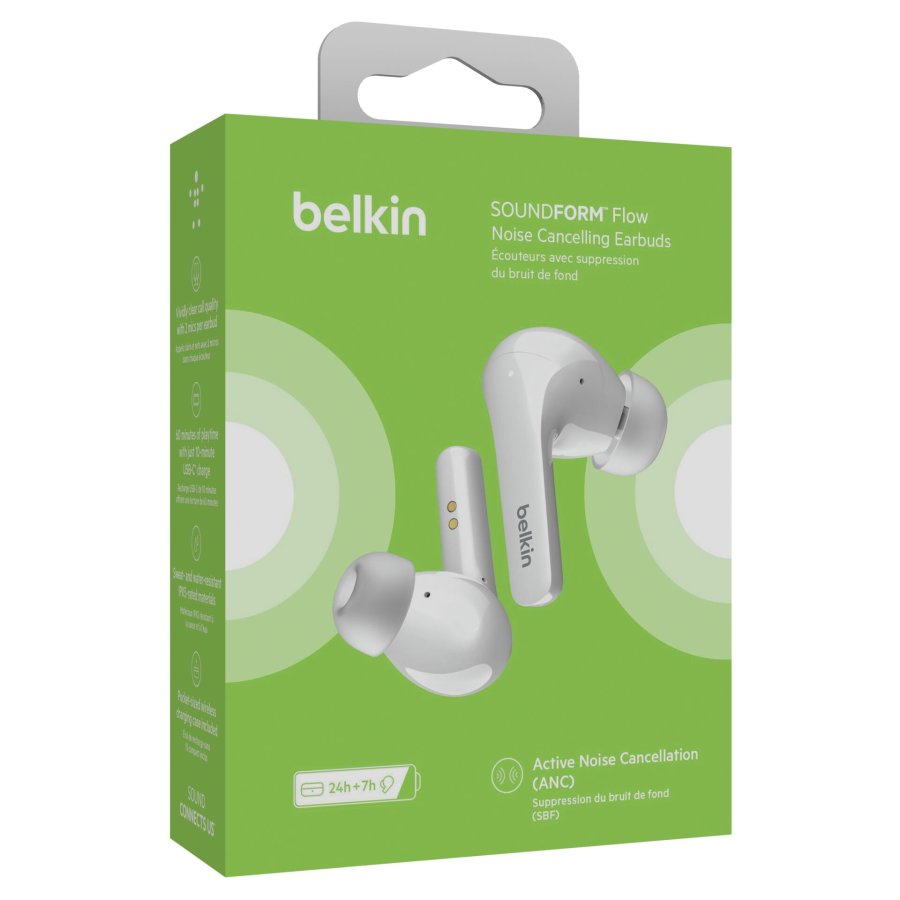 Belkin Soundform Flow ANC In-Ear wirel Headphone white AUC006BTWH #12