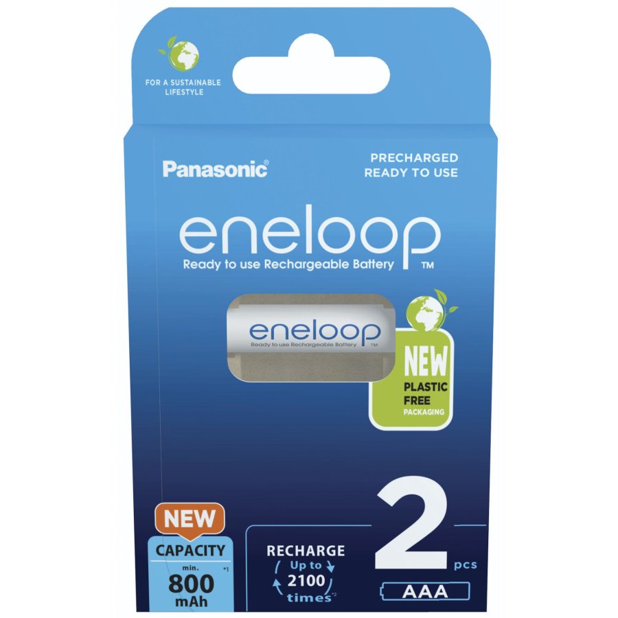 Genopladelige batterier PANASONIC ENELOOP AAA 800 mAh 2 szt (BK-4MCDE/2CP) #1