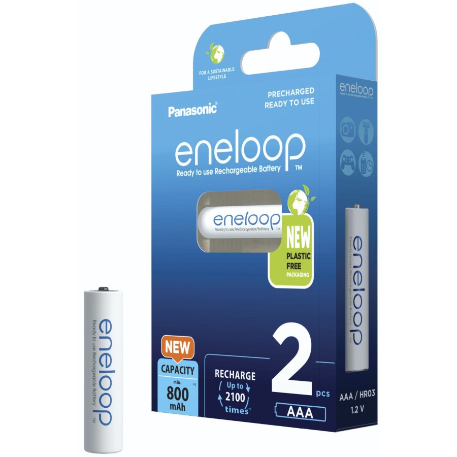 Genopladelige batterier PANASONIC ENELOOP AAA 800 mAh 2 szt (BK-4MCDE/2CP) #3